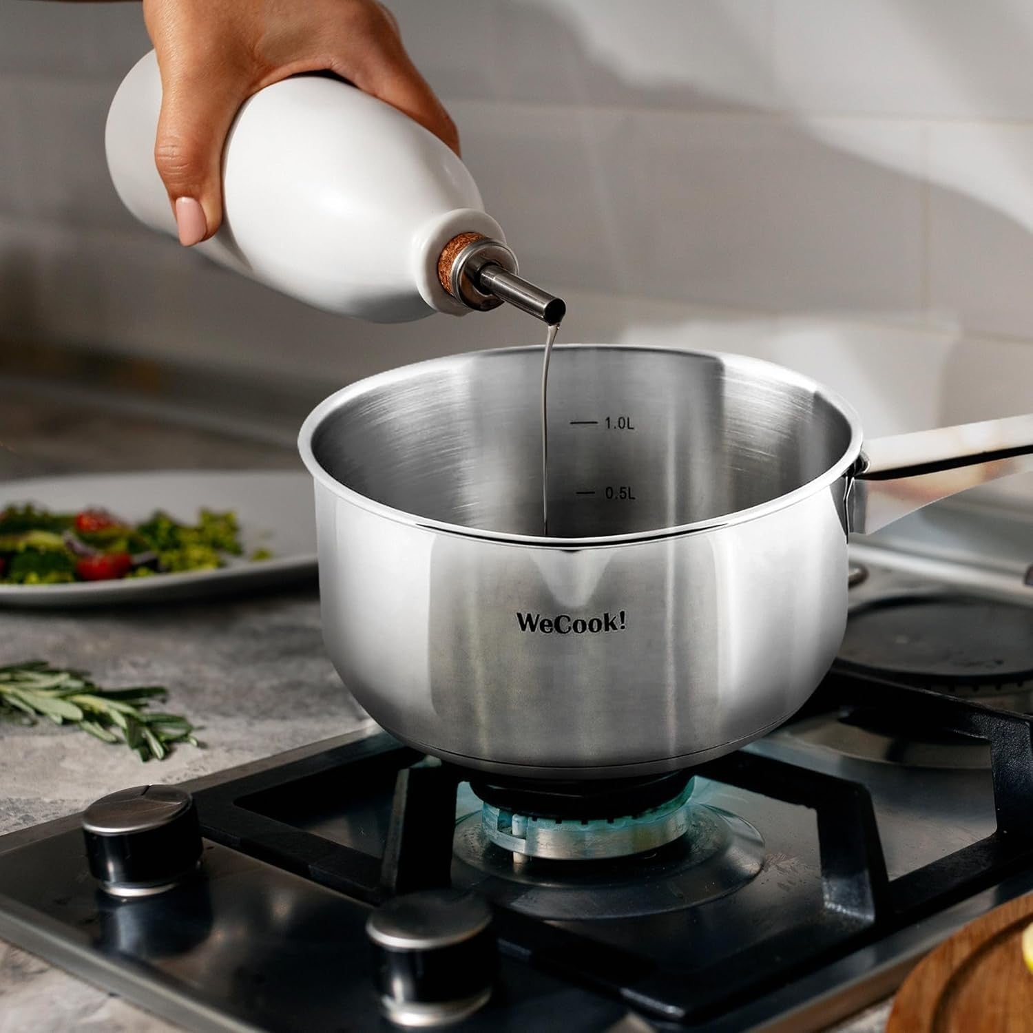 Wecook! Casseruola per induzione in acciaio inox 18/10 Eleganza e Precisione Ø18