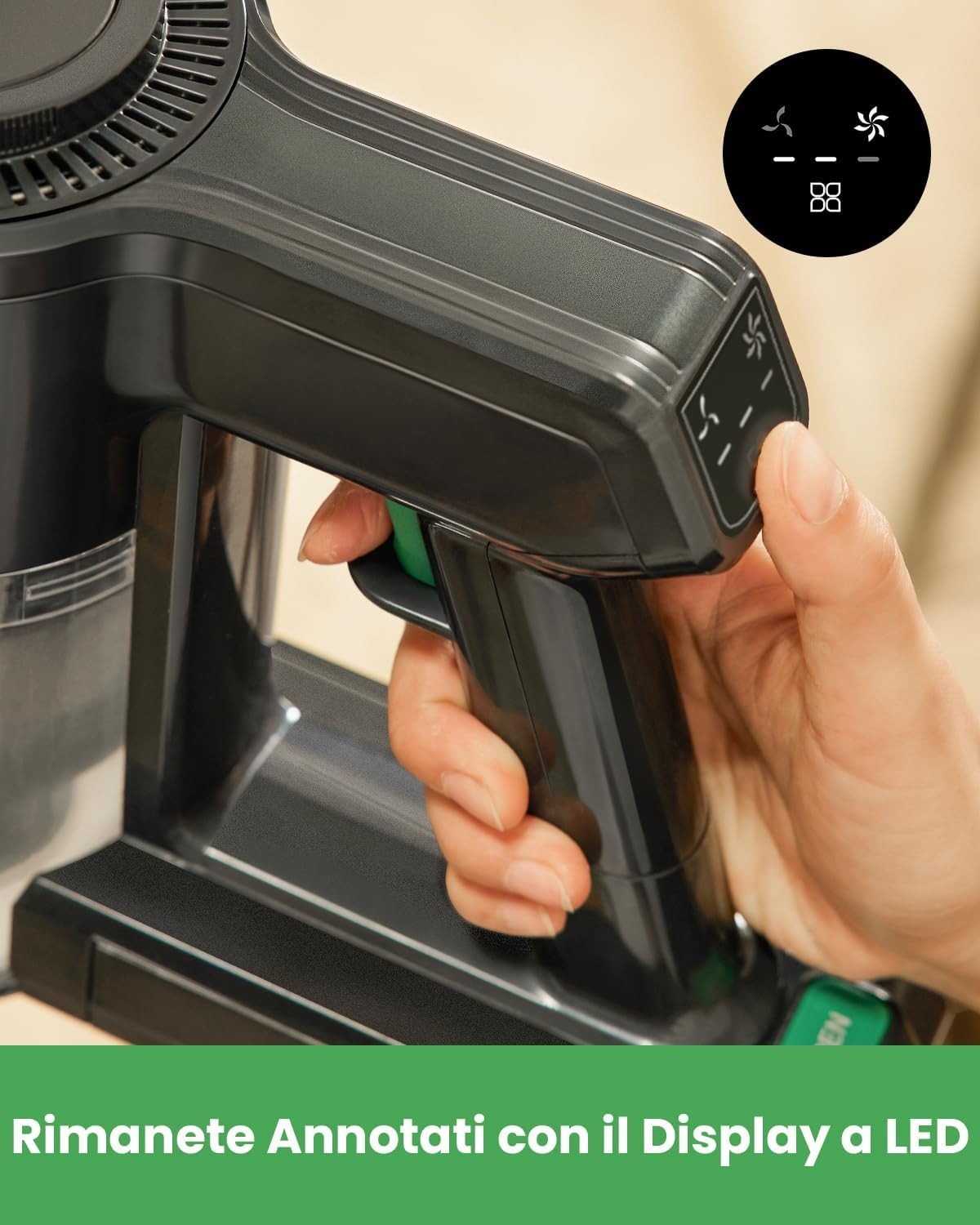 Vactidy V9 Aspirapolvere Senza Fili, 30KPa Scopa Elettrica Senza Fili, 250W