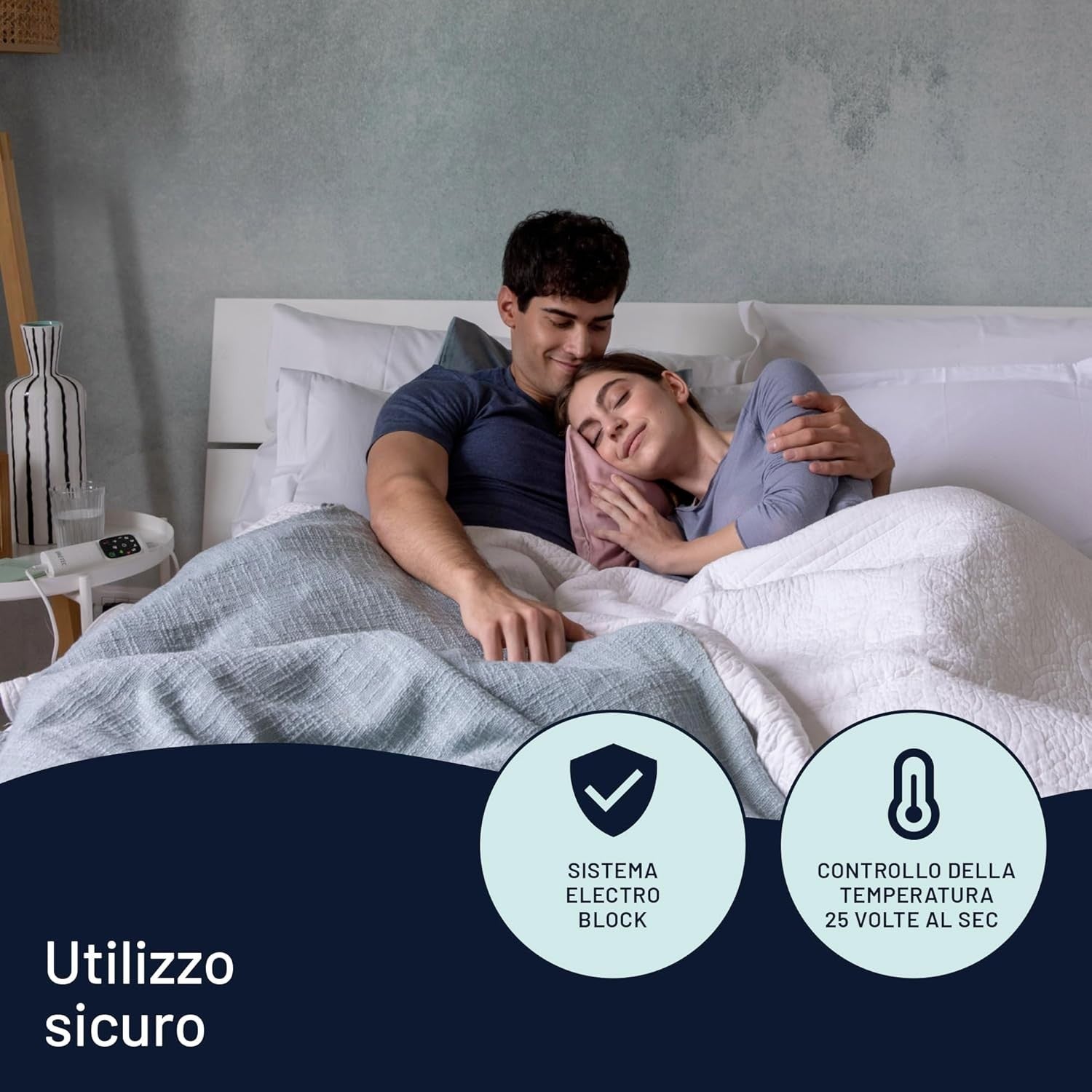 Imetec Adapto Scaldasonno Matrimoniale 150x160 - Scaldaletto Elettrico 100% Lana