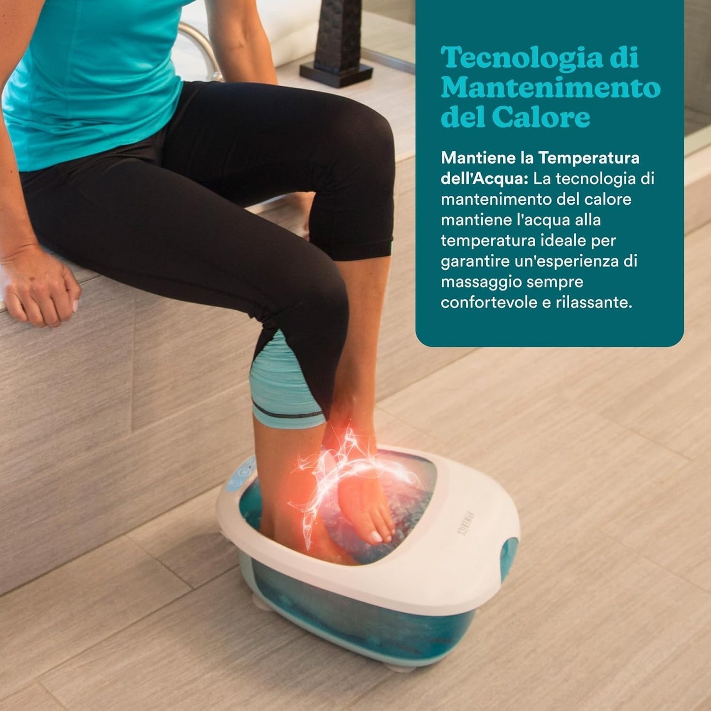Homedics Pediluvio Massaggiatore Piedi 4 in 1 - Idromassaggio, Magnetoterapia