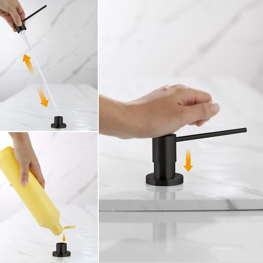 Ibergrif M34031B - Dispenser Liquidi per Lavello Cucina, Distributore Detersivo