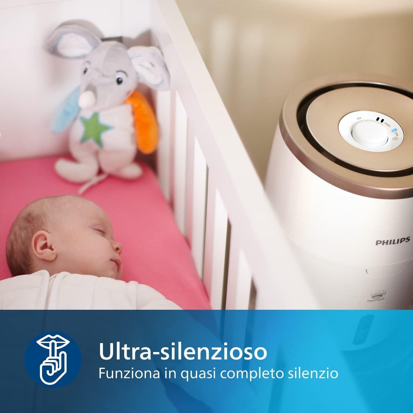 Umidificatore d'aria Philips serie 2000 - Umidificatore per ambienti 38 m², 2L