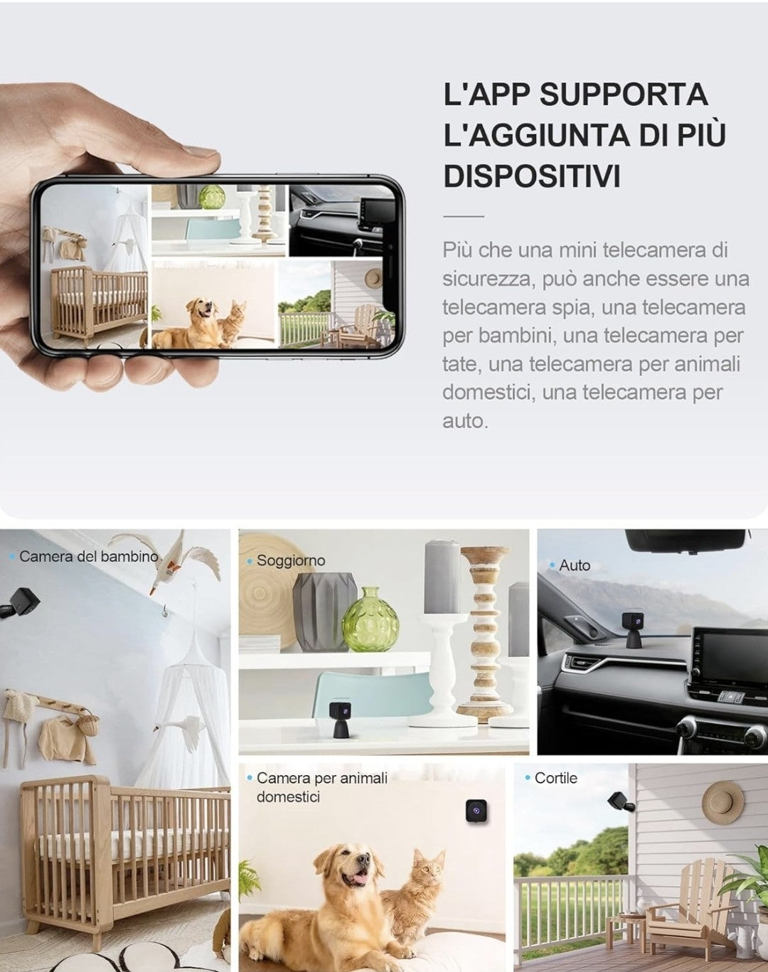 Mini Telecamera Wifi Interno 4K HD Mini Telecamera Senza Fili