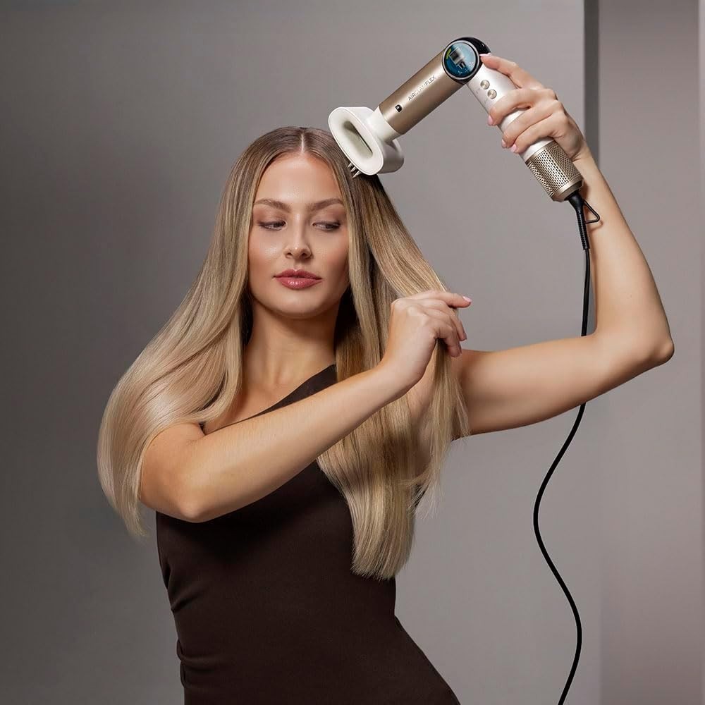 Cecotec Modellatore per Capelli 14 Testine AirGlam 14in1 Flex Champagne. 1400W