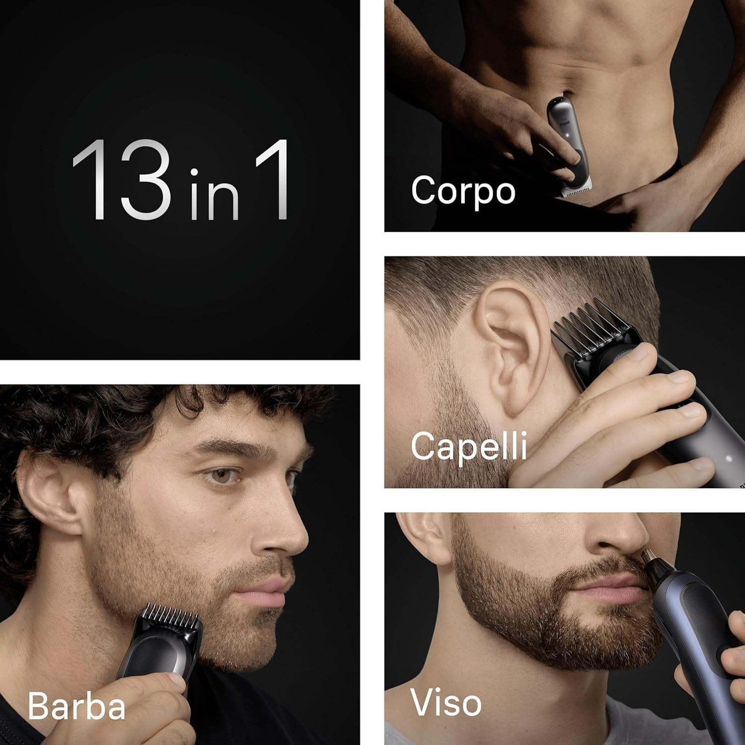 Braun Rifinitore All-In-One Series 7, Rasoio Elettrico Barba E Capelli 13In1