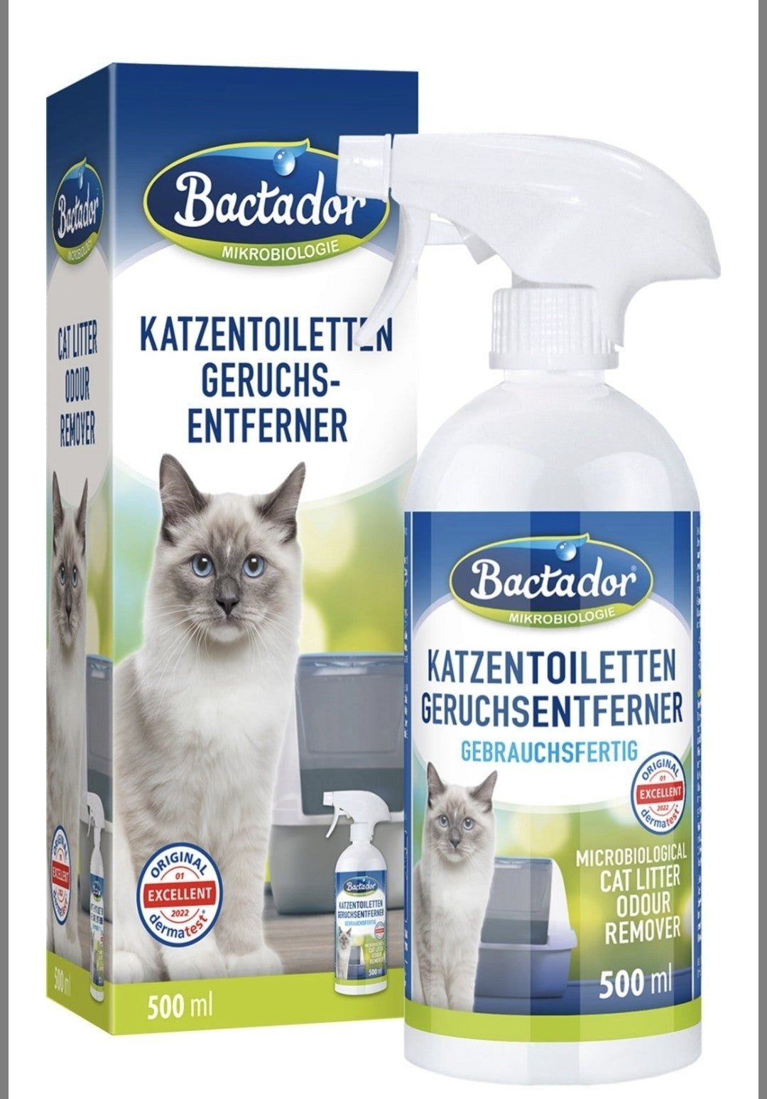 Bactador Elimina Odori per Lettiera, Trasportini Pronto all'Uso, 500 ml