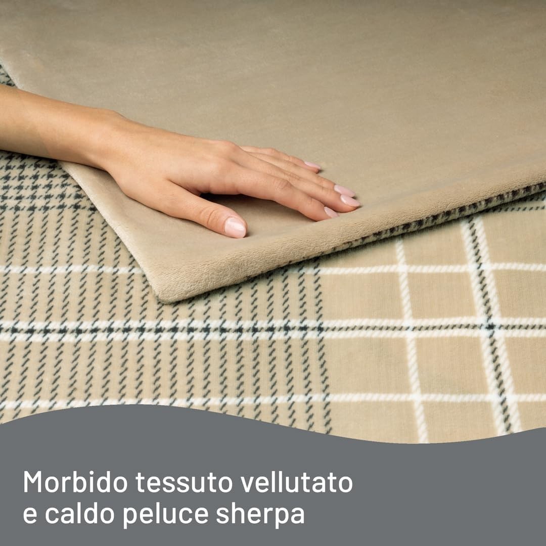 Imetec CaldoPlaid Elegance Plaid Riscaldabile Morbida Coperta Elettrica, 180x140
