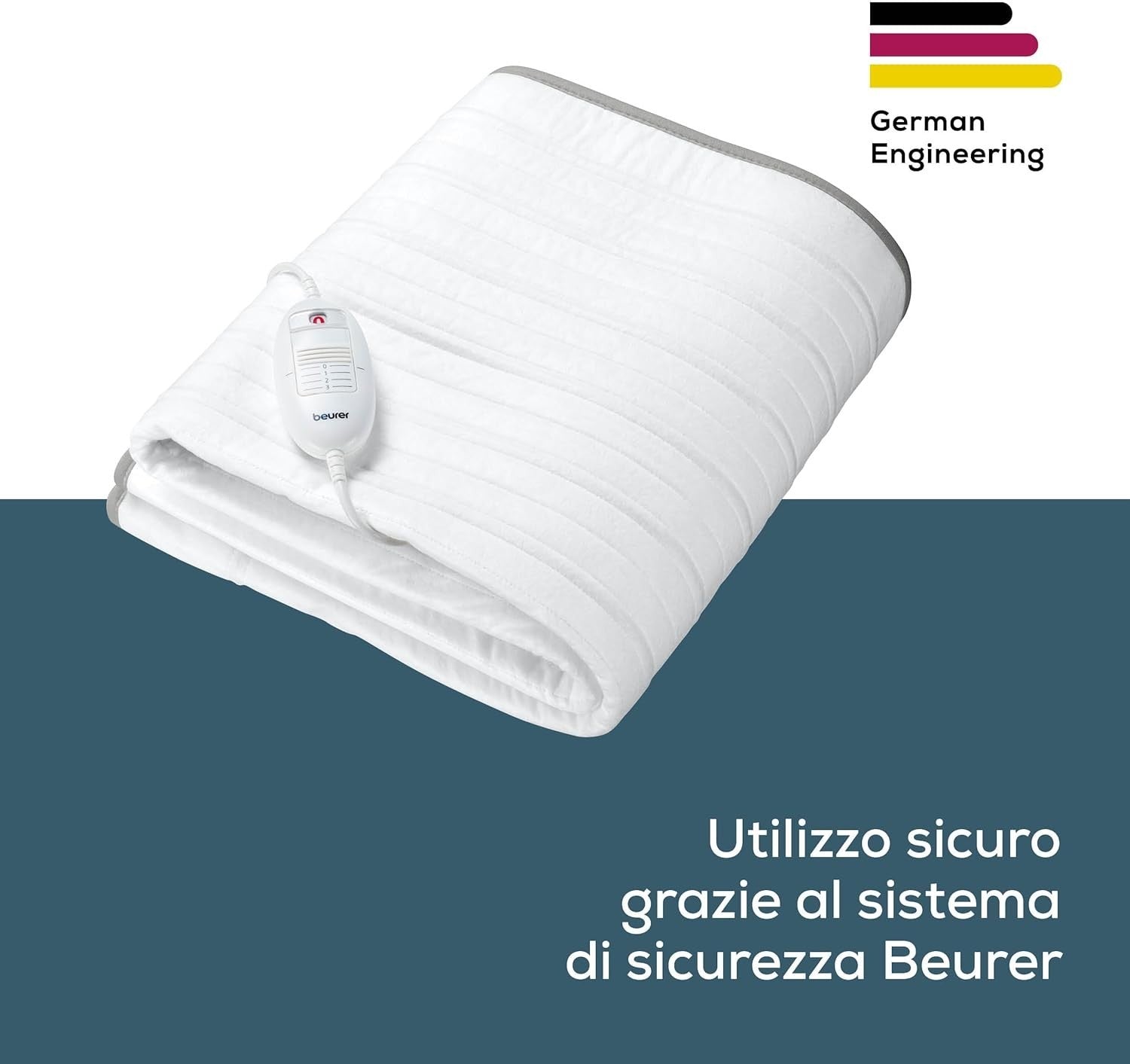 Beurer TS 17 Coprimaterasso Termico, Scaldaletto in Morbido Pile, Antiscivolo