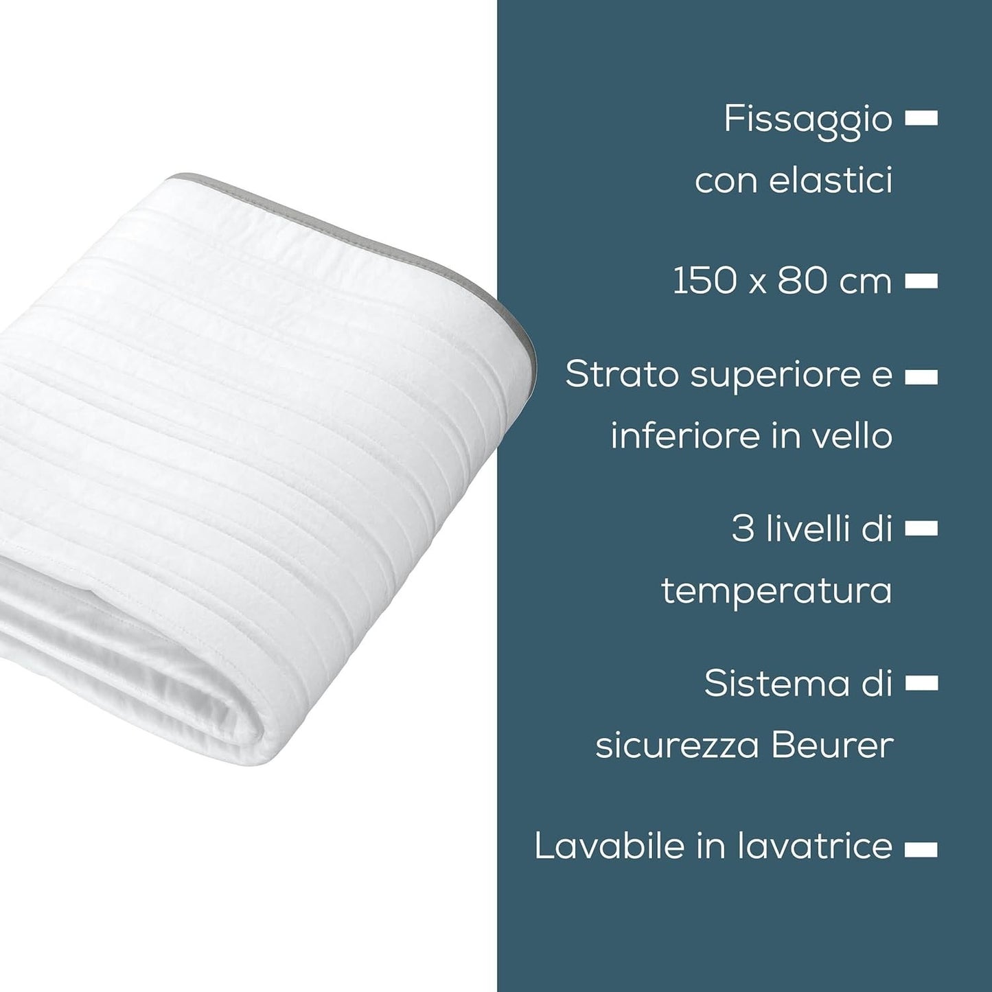 Beurer TS 17 Coprimaterasso Termico, Scaldaletto in Morbido Pile, Antiscivolo