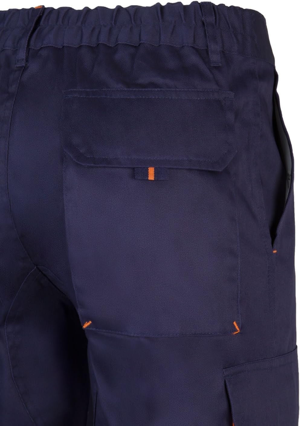 Velilla 103004 Pantalone da lavoro multitasche (Tg 54) blu marino e arancione