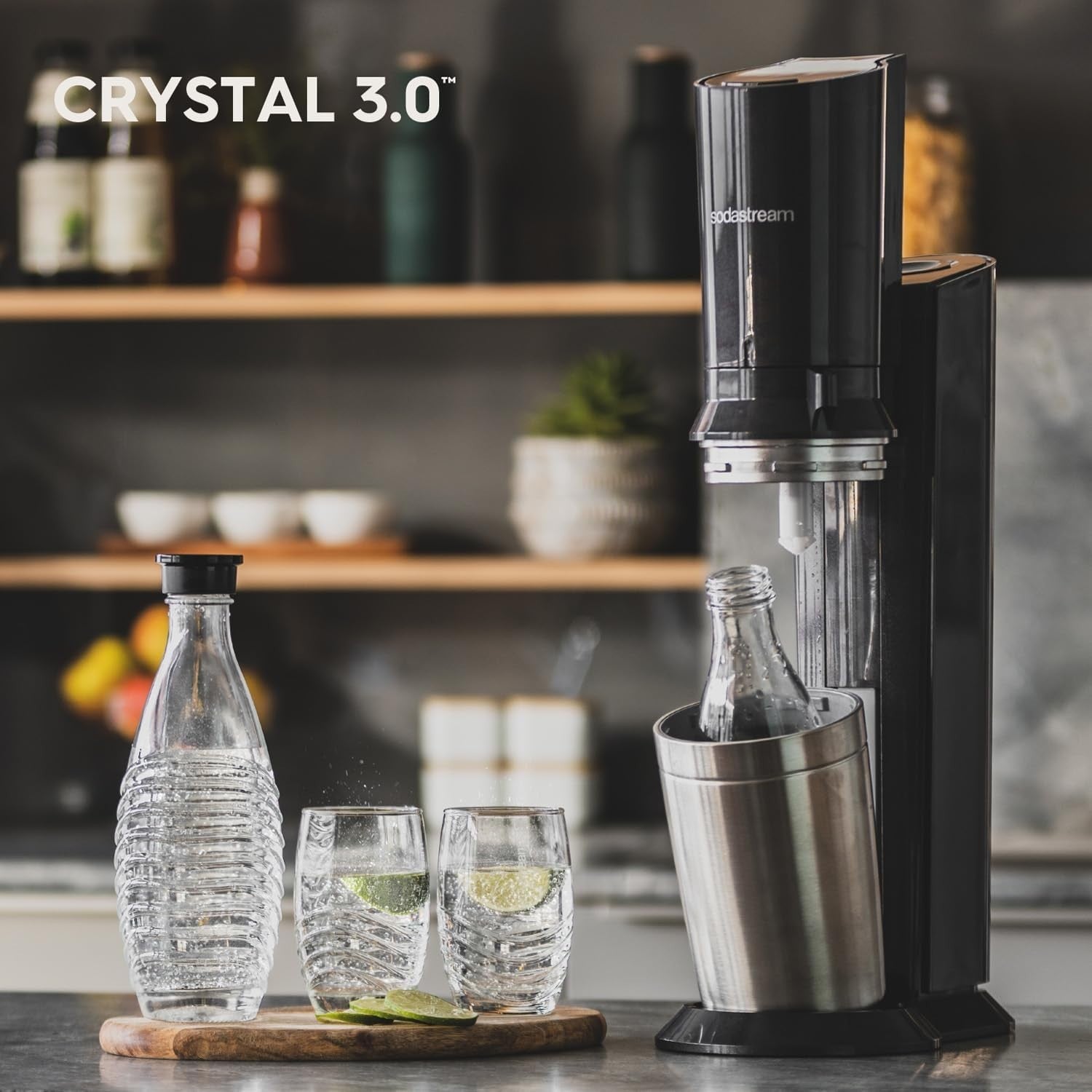 SodaStream Crystal 3.0, gasatore per acqua a connessione rapida, senza bombola