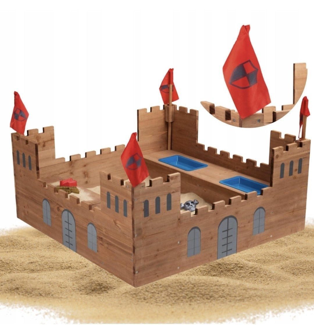 Sabbiera CASTELLO DEL CAVALIERE PLAYTIVE In legno 113x113cm 