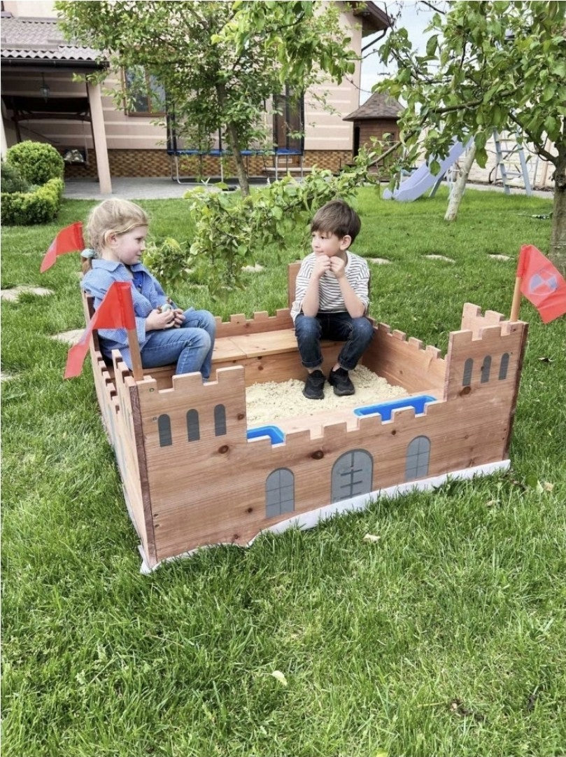 Sabbiera CASTELLO DEL CAVALIERE PLAYTIVE In legno 113x113cm 