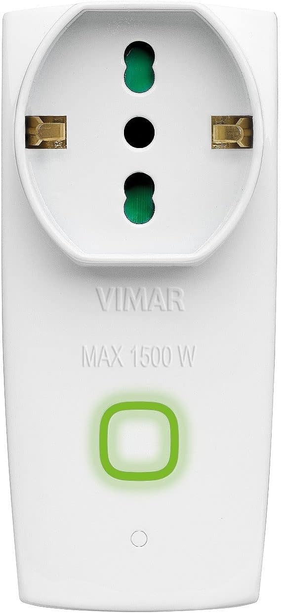Vimar 00335.B Presa intelligente WiFi, adattatore multiplo compatibile con Alexa