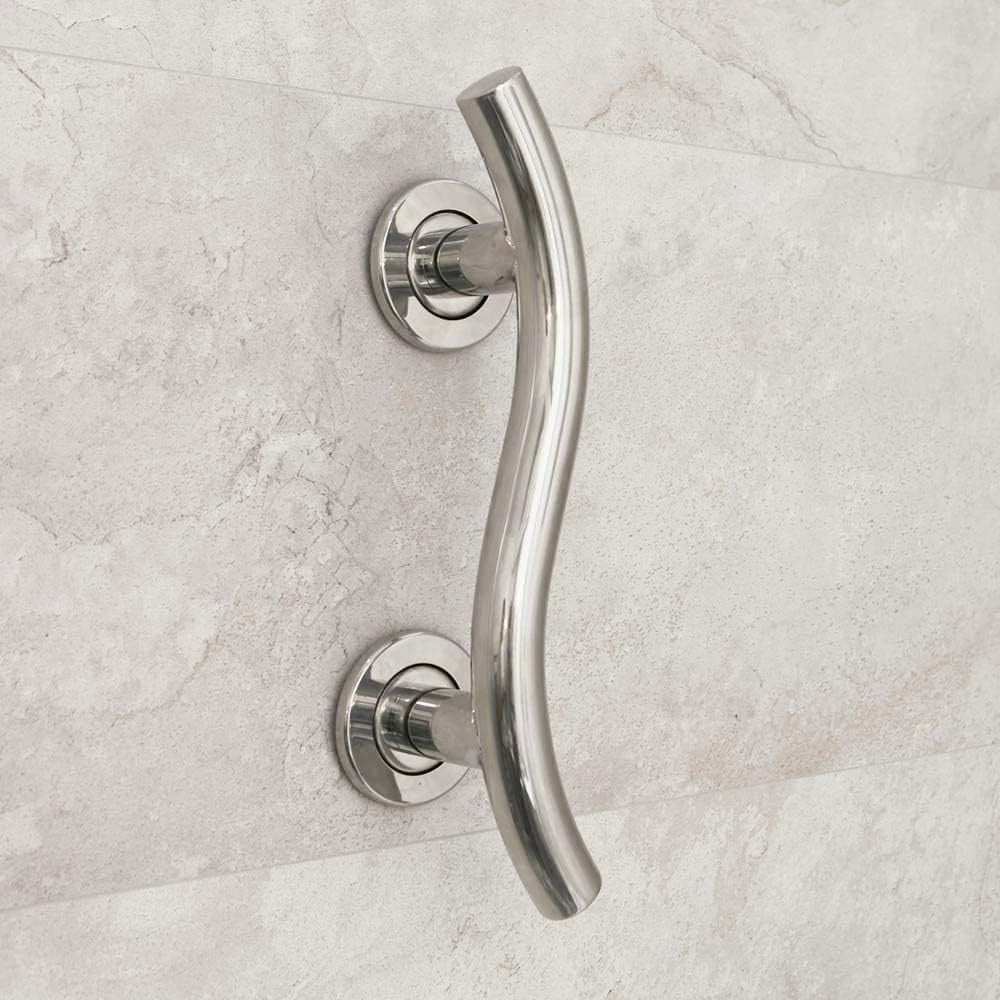 NRS SPA Maniglione Curvo in Acciaio INOX 35 cm