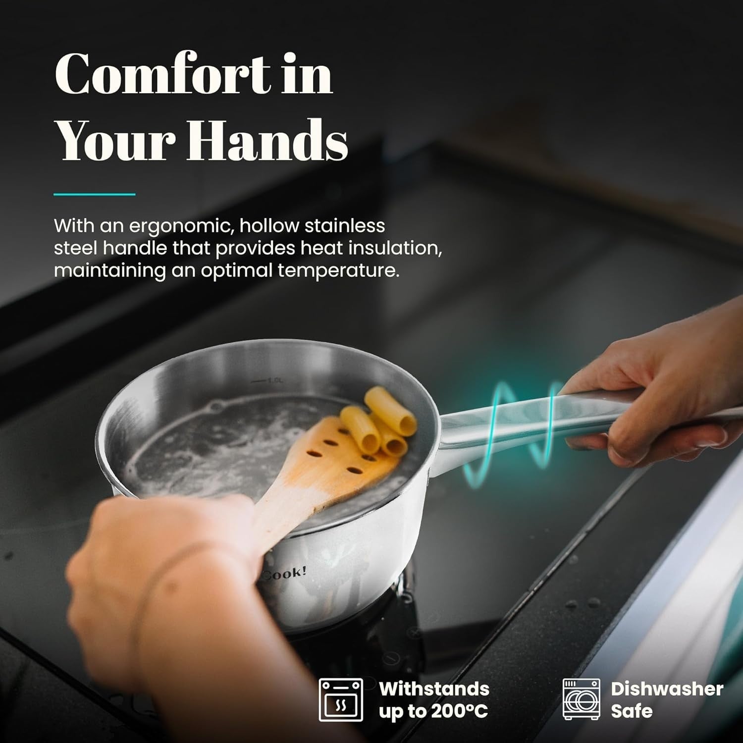 Wecook! Casseruola per induzione in acciaio inox 18/10 Eleganza e Precisione Ø18