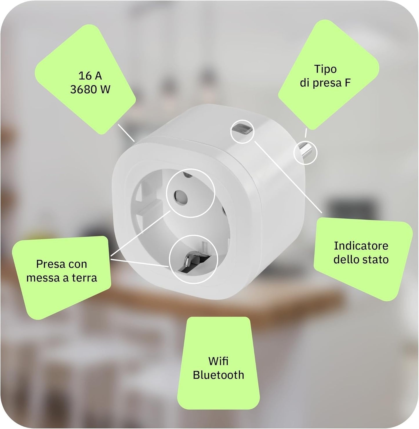 OMAJIN by Netatmo Set di 3 prese intelligenti, Timer, Monitoraggio Consumo