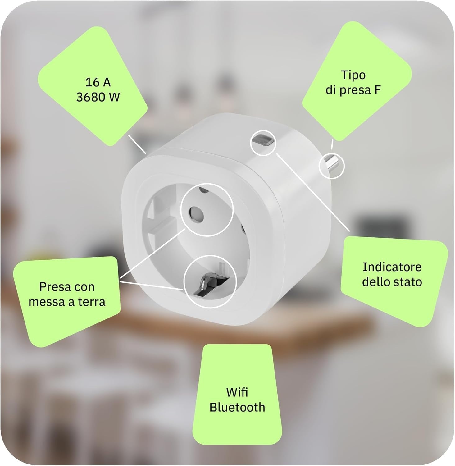 OMAJIN by Netatmo Set di 3 prese intelligenti, Timer, Monitoraggio Consumo