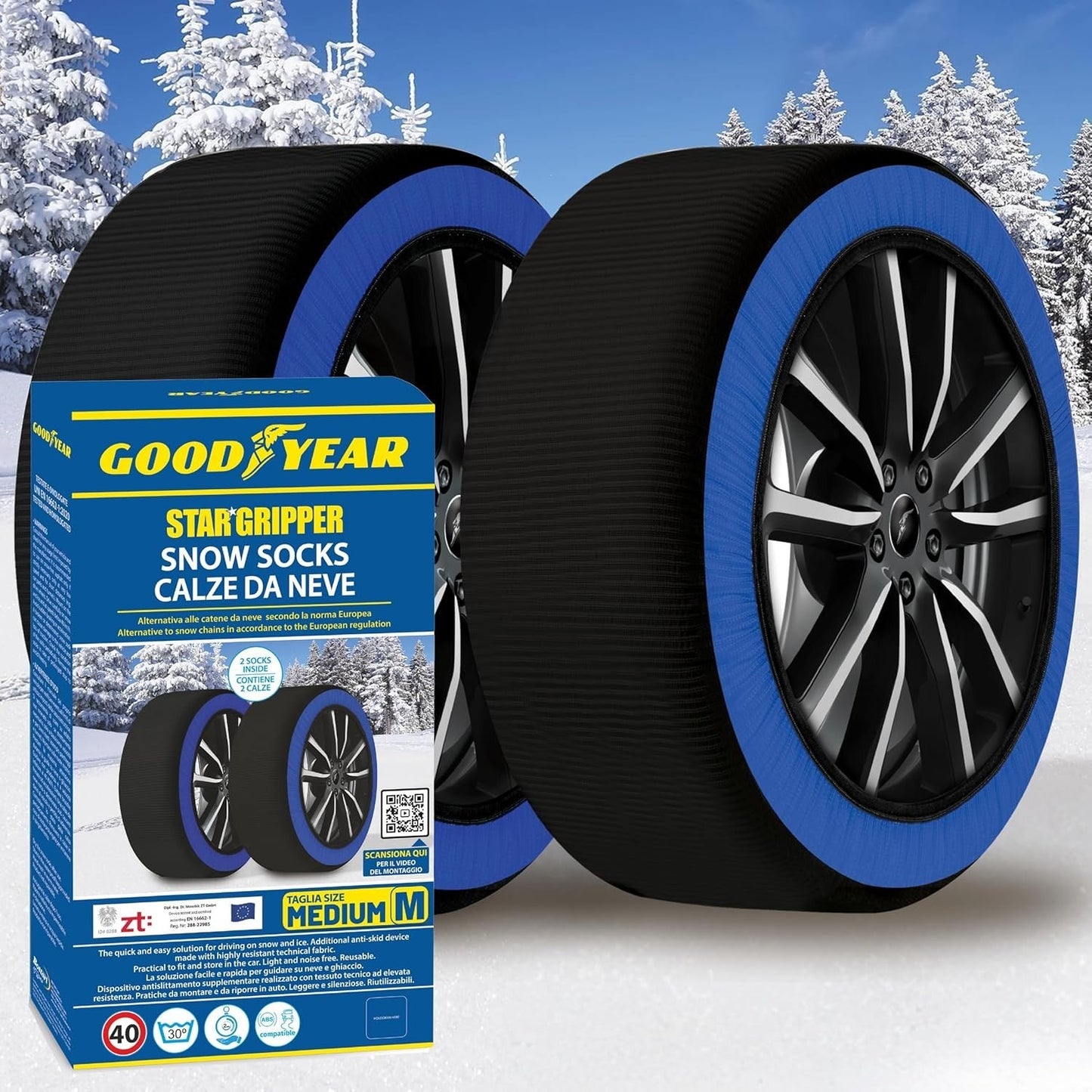 Goodyear Calze da Neve Star Gripper Omologate Italia EN 16662-1:2020 Due Catene
