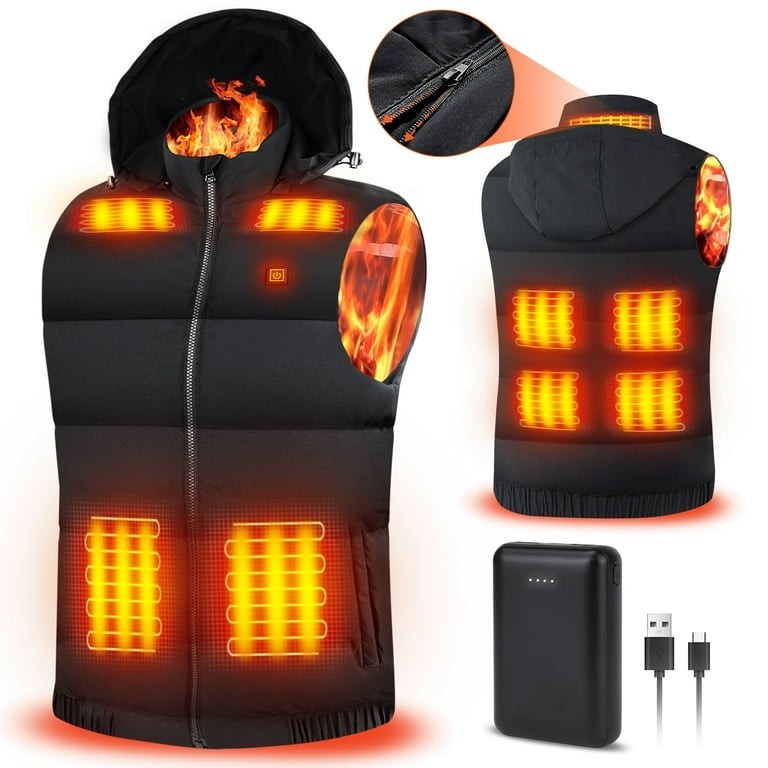 Gilet riscaldato per uomo e donna con batteria da 10000 mAh, 3 Livelli, Taglia S