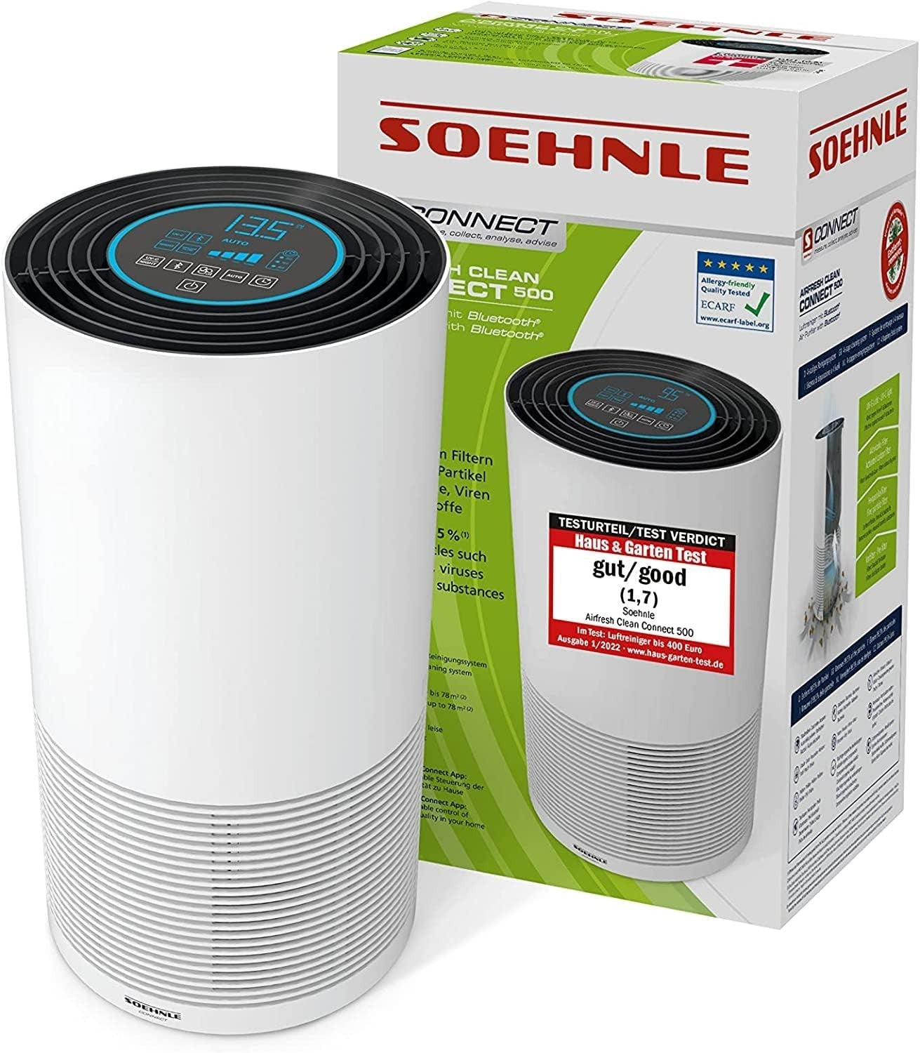 Soehnle Airfresh Clean Connect 500 purificatore d'aria Bluetooth con connessione