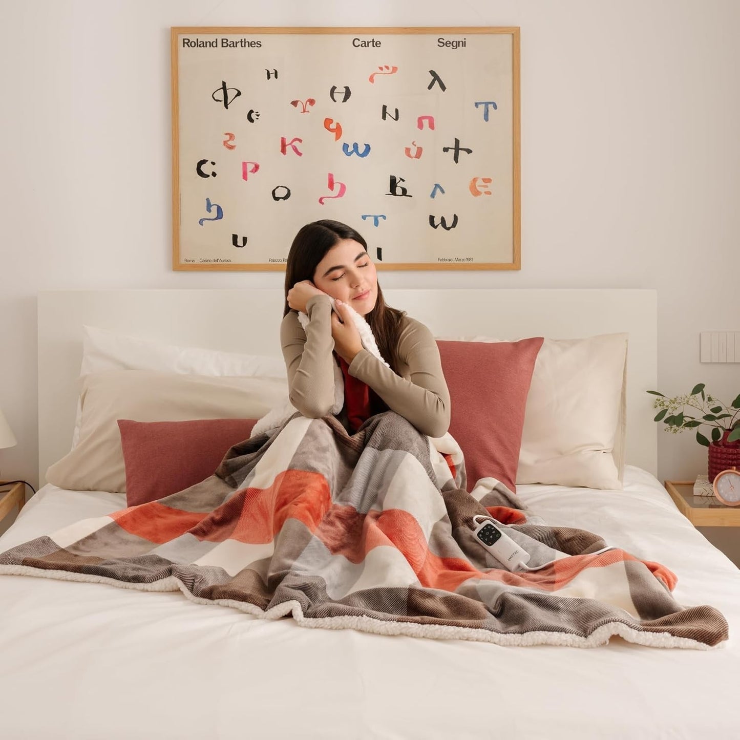 Imetec CaldoPlaid Tartan Festival, Plaid riscaldabile, Morbida coperta elettrica