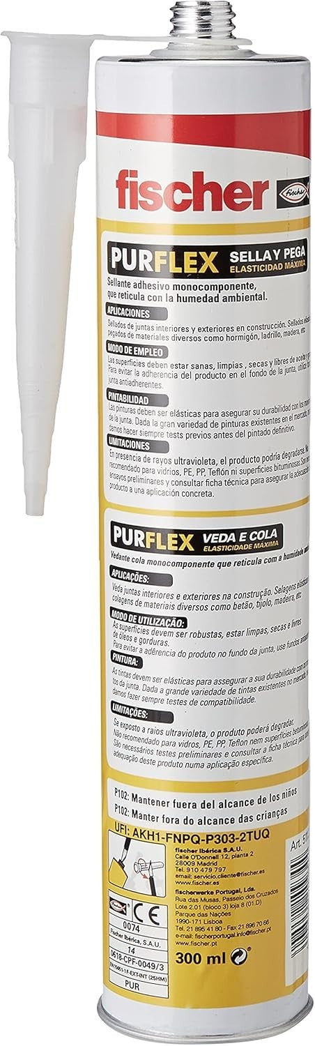 Fischer Purflex Teak, Sigillante Poliuretanico Monocomponente colore grigio