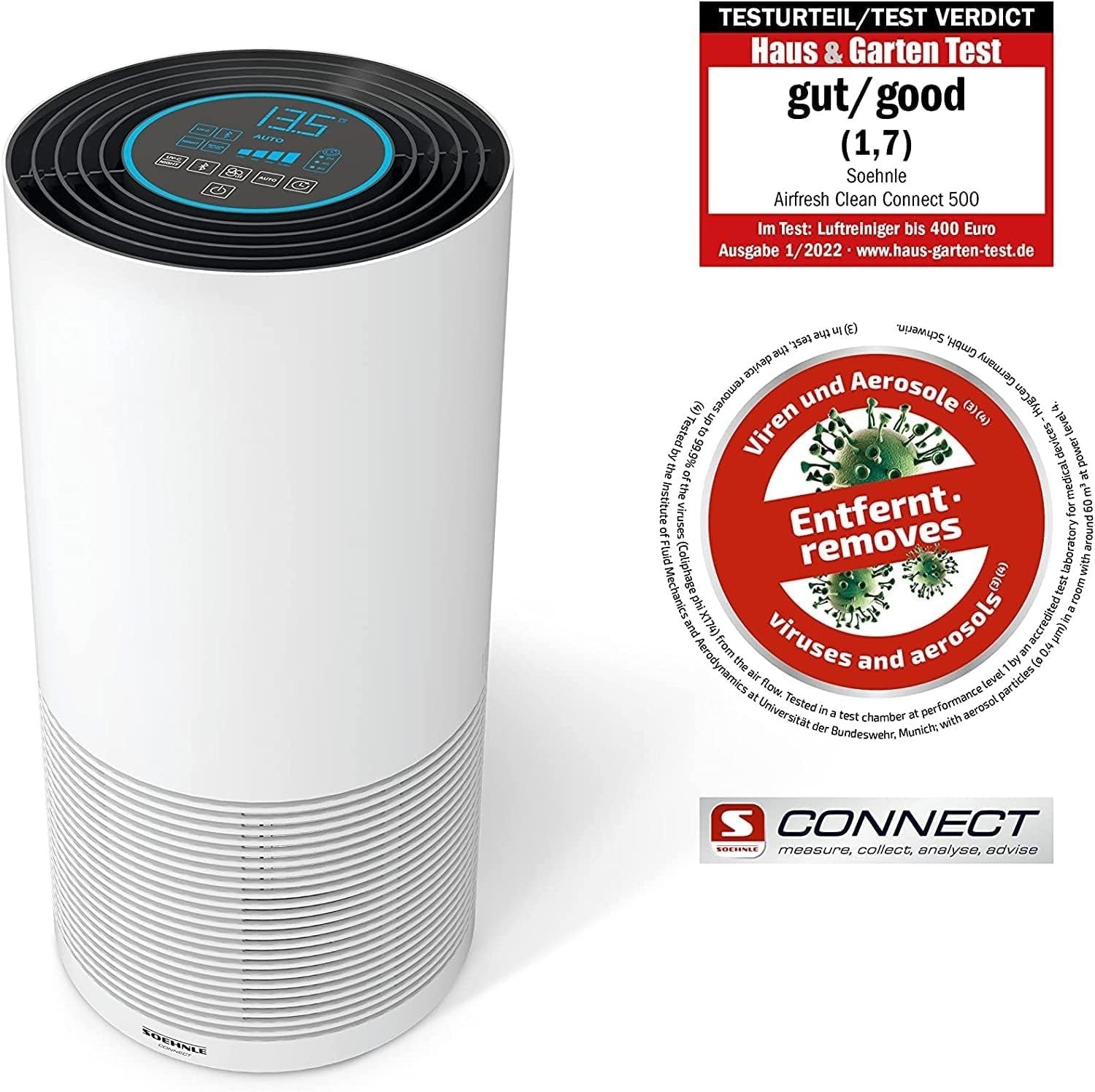 Soehnle Airfresh Clean Connect 500 purificatore d'aria Bluetooth con connessione