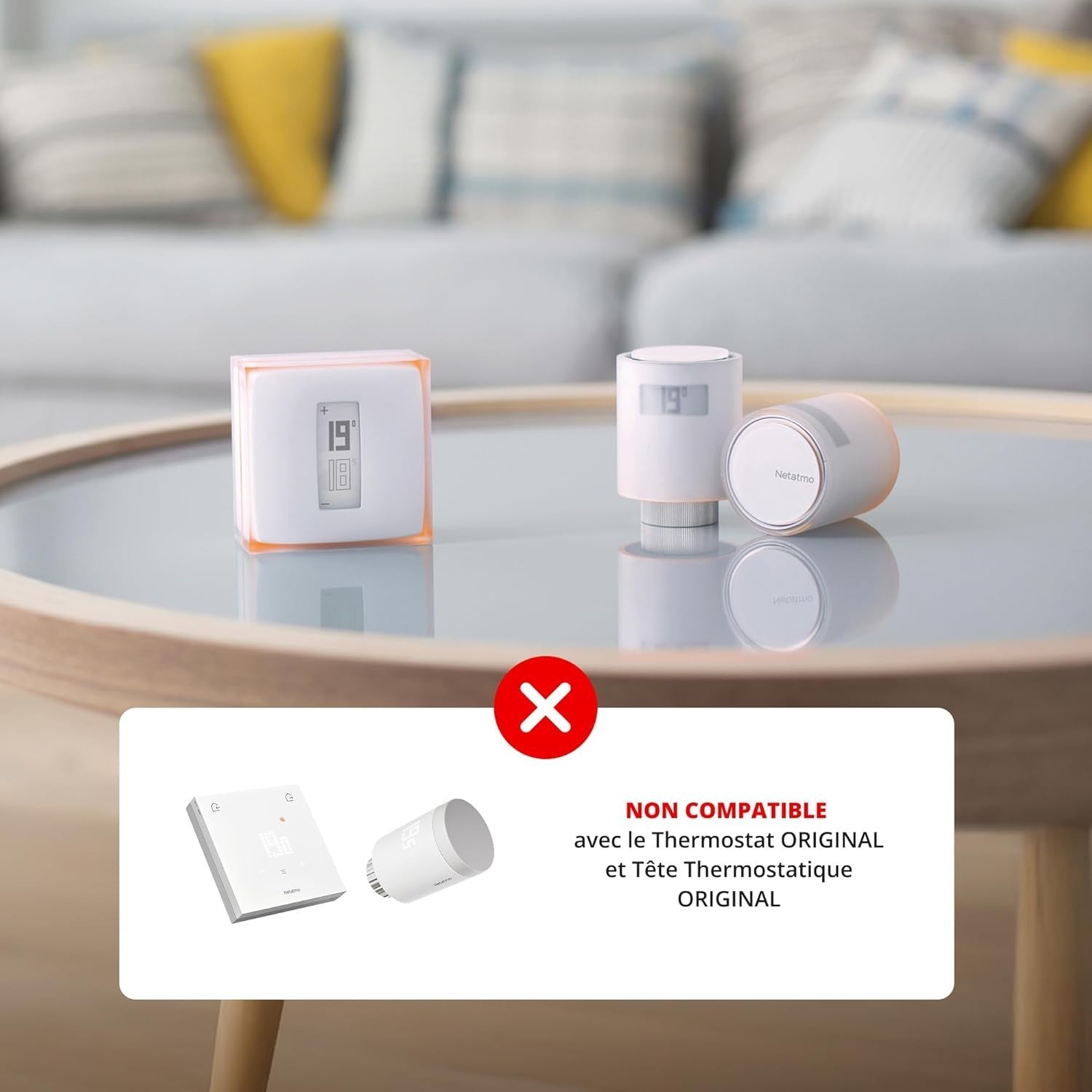 Netatmo Pack 4 Valvole Termostatiche WiFi, Controllo Remoto Risparmio Energetico