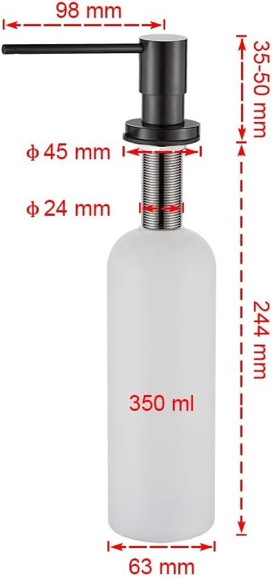 Ibergrif M34031B - Dispenser Liquidi per Lavello Cucina, Distributore Detersivo