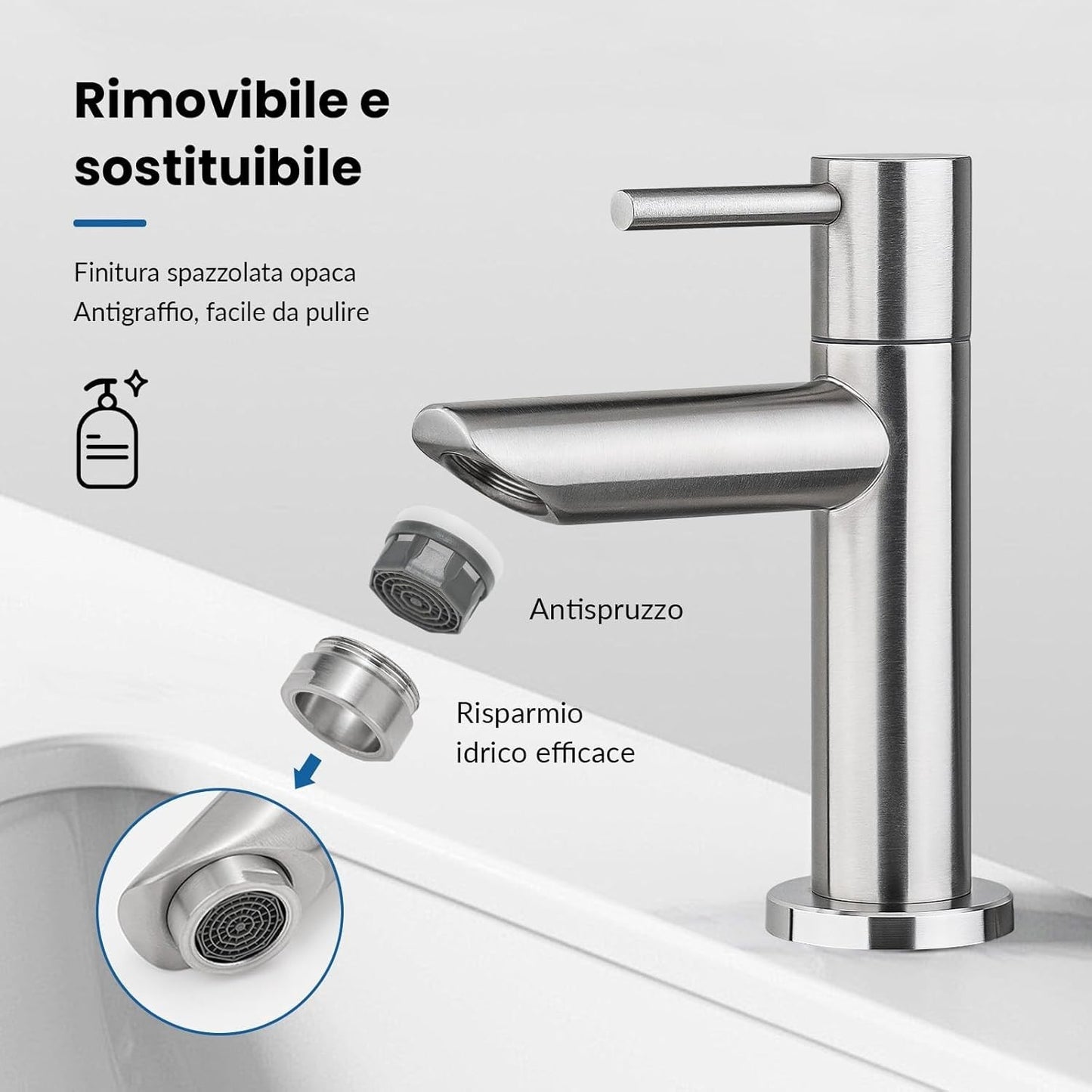Ibergrif M18103 Rubinetto lavabo ad acqua fredda – Monocomando per WC ospiti