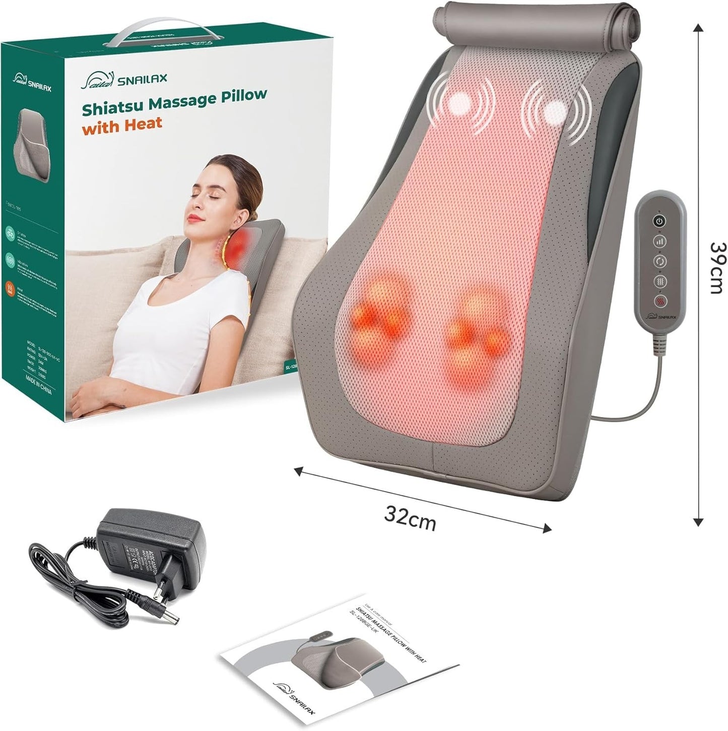 Snailax Massaggiatore Cervicale con Calore Massaggiatore Elettrico collo e schie