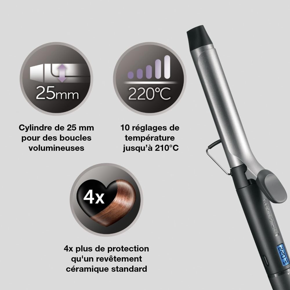 Remington Ferro arricciacapelli 25mm - Pro Soft Curl Digital: protezione 4 volte