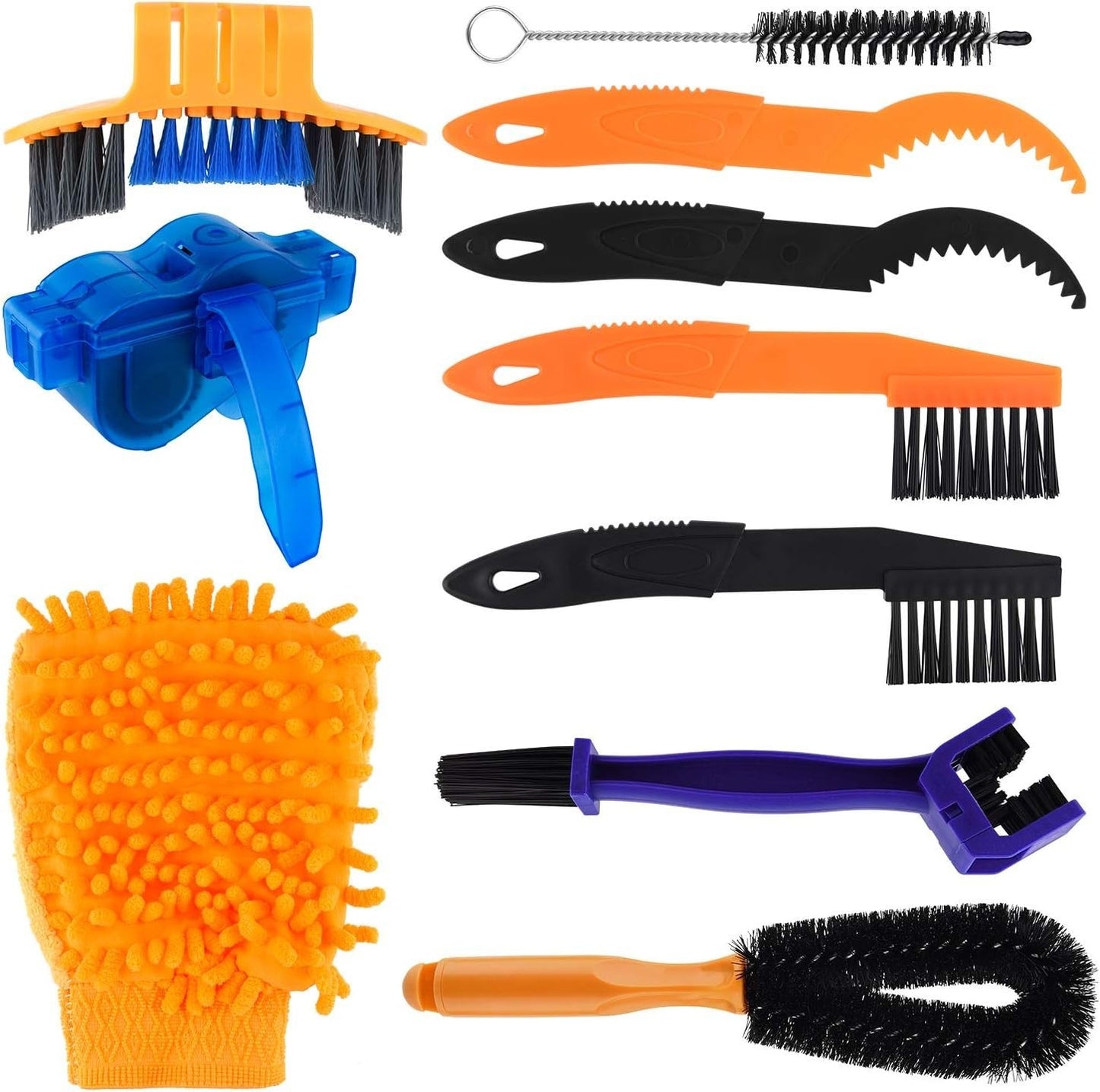 Peaken Kit Pulizia Bici, 10 Pezzi Set di spazzole per la Pulizia della Bici
