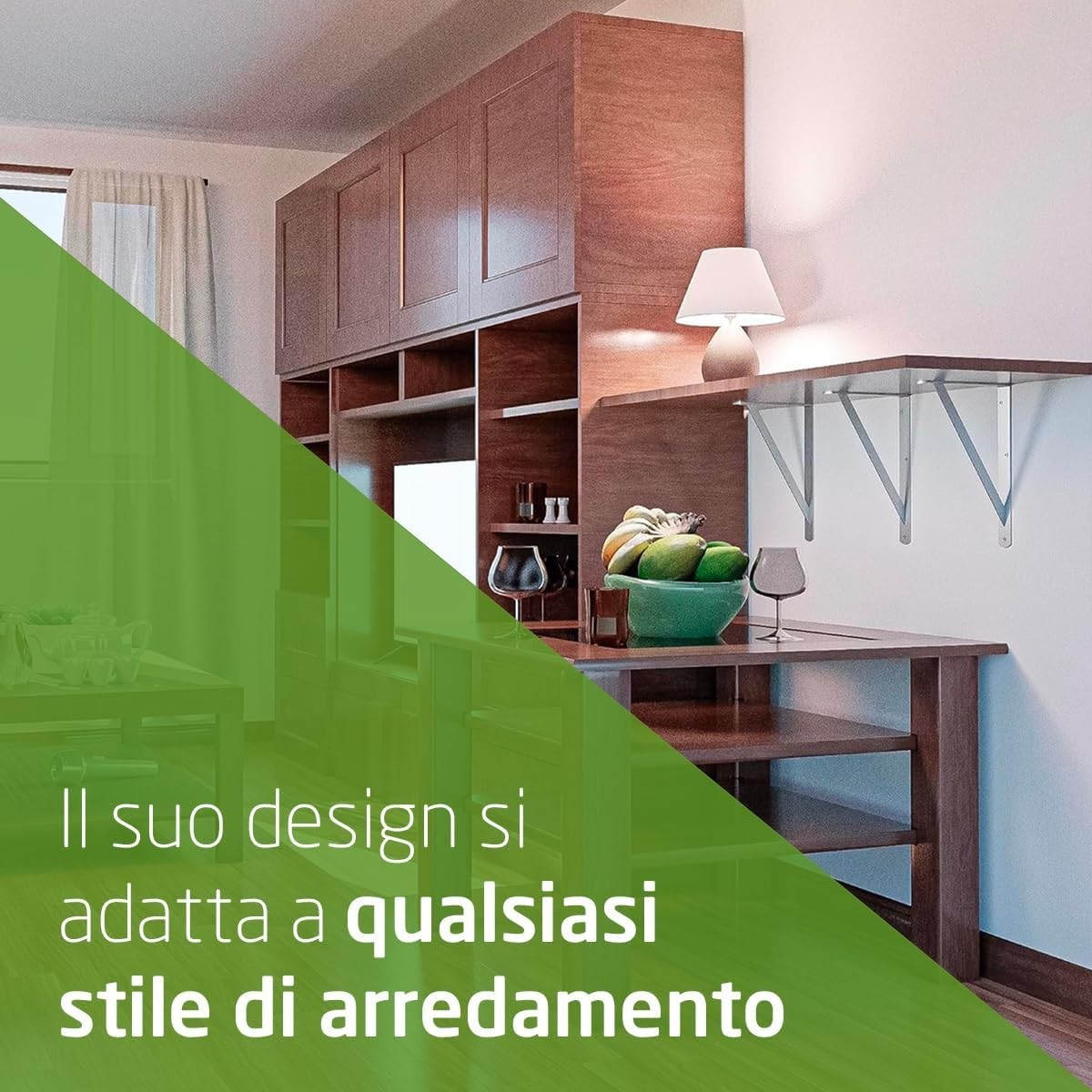 Amig -Staffa per mensole | Angolo per Ripiani | Supporto per Scaffale | Acciaio