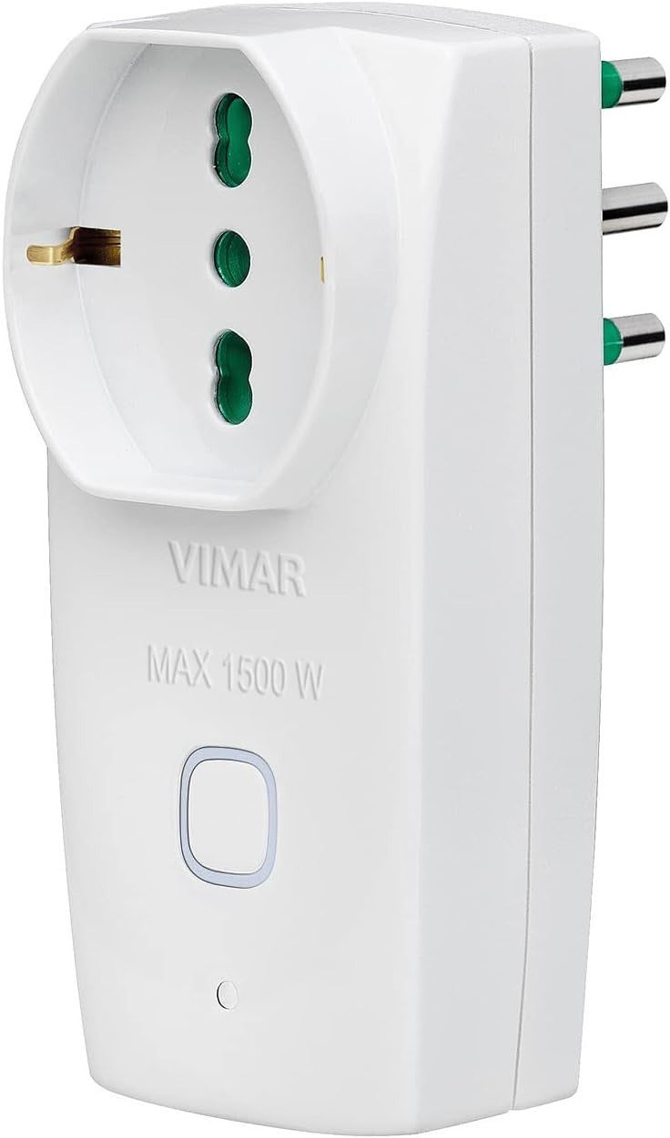 Vimar 00335.B Presa intelligente WiFi, adattatore multiplo compatibile con Alexa