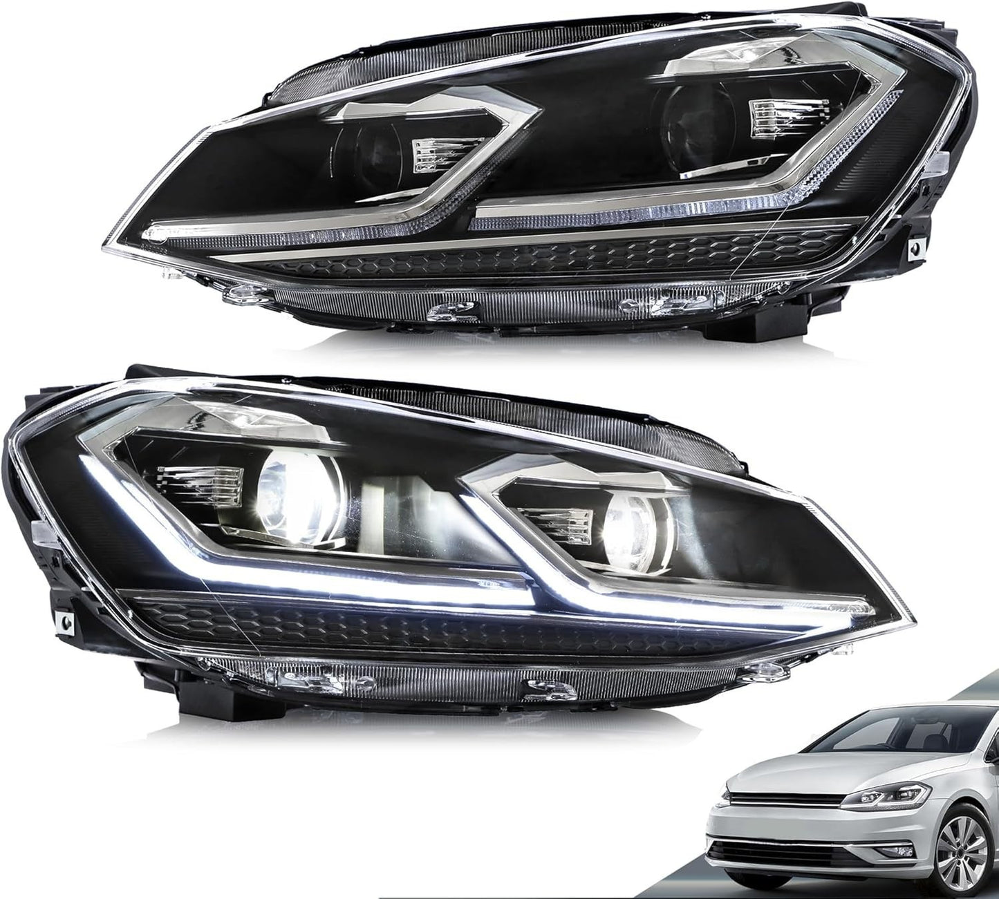 VLAND Fari per Golf 7.5 Golf MK7.5 Alogena 2017-2020 [non per GTI/Xeno/R line]