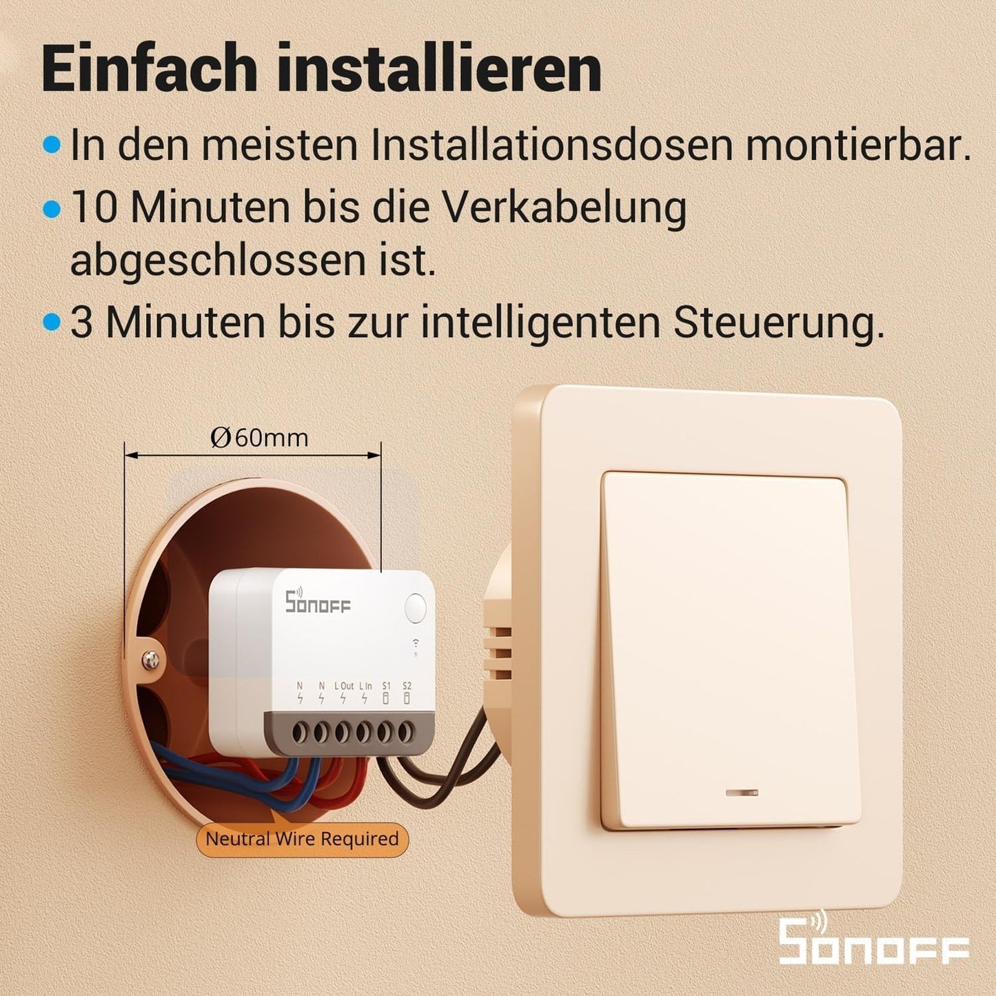 SONOFF ZBMINIR2 Zigbee Smart Switch 2-Way, Interruttore intelligente, controllo