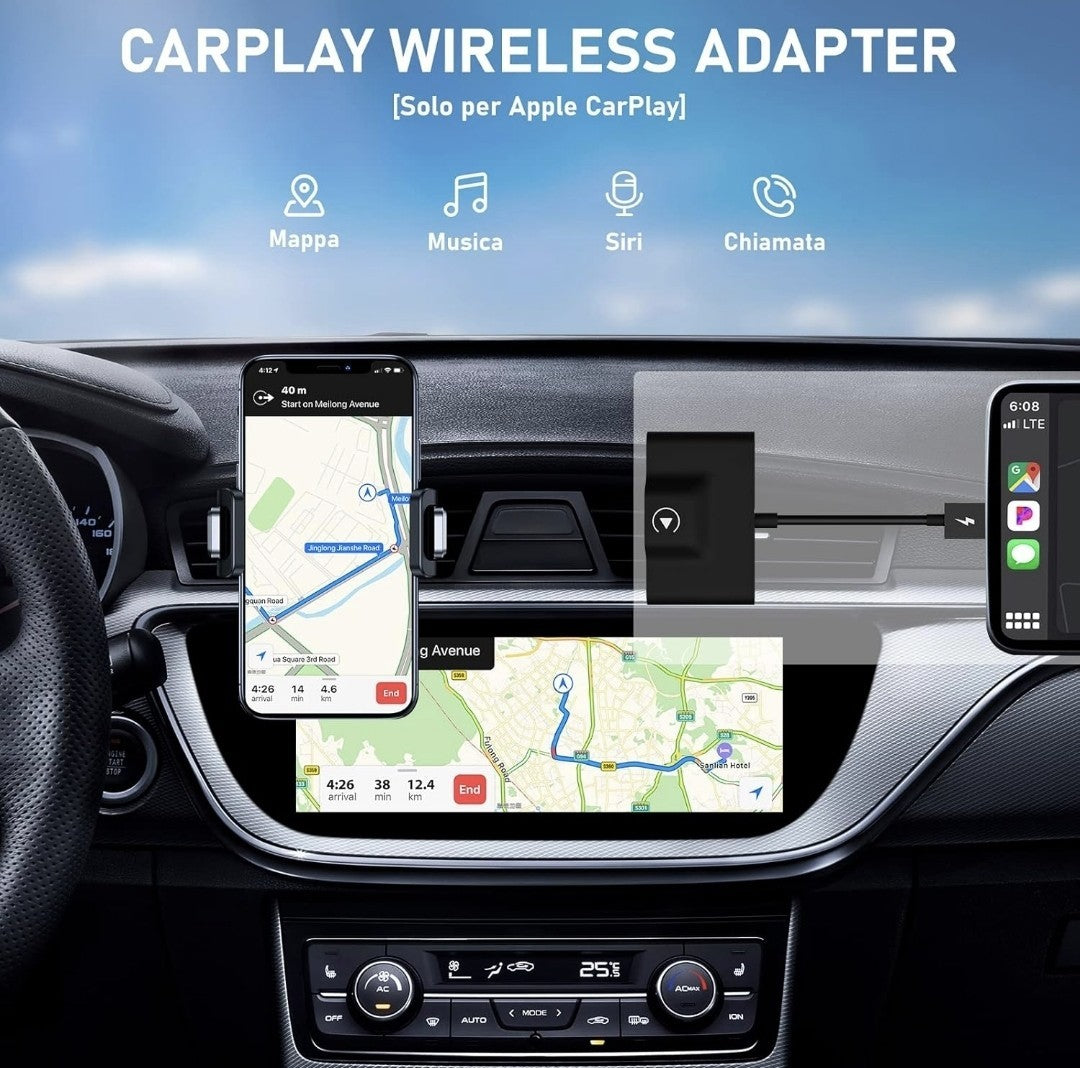 Adattatore CarPlay Wireless Plug & Play, Converte Cablato In Wireless 