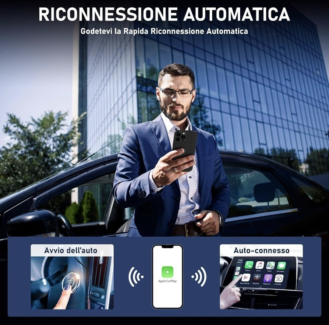 Adattatore CarPlay Wireless Plug & Play, Converte Cablato In Wireless 