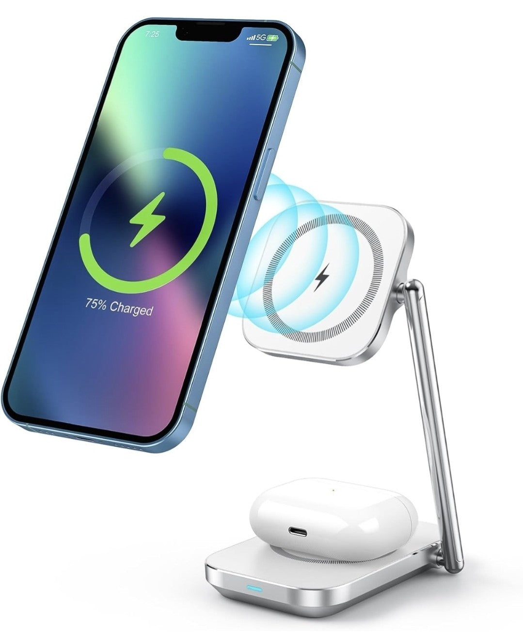 Hinyx Ricarica wireless Rapido, Caricatore wireless 2 in 1 Con Mag-Safe 
