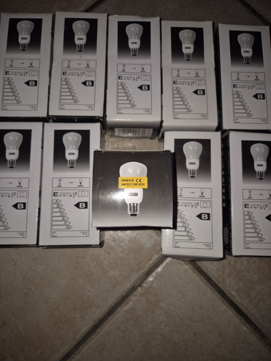 10 lampadine a LED a goccia da 9W risparmio energetico attacco E27 bianco Freddo