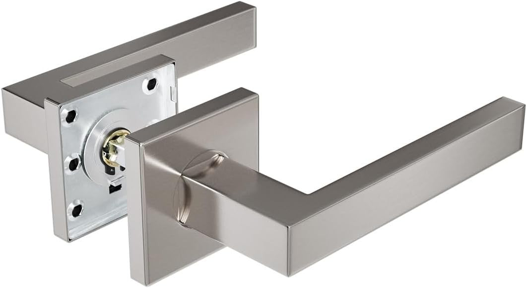 Amig - Set di Maniglie per Porte | Acciaio Inossidabile Opaco | Rosetta quadrata