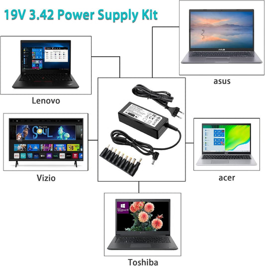 Adattatore di alimentazione CA da 19 V 3,42 A Caricatore universale per laptop