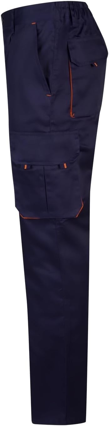 Velilla 103004 Pantalone da lavoro multitasche (Tg 54) blu marino e arancione