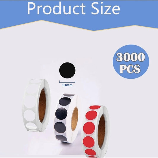 3000 Pezzi Bollini Adesivi Colorati, 13mm Etichette Adesive Rotonde Colorate 