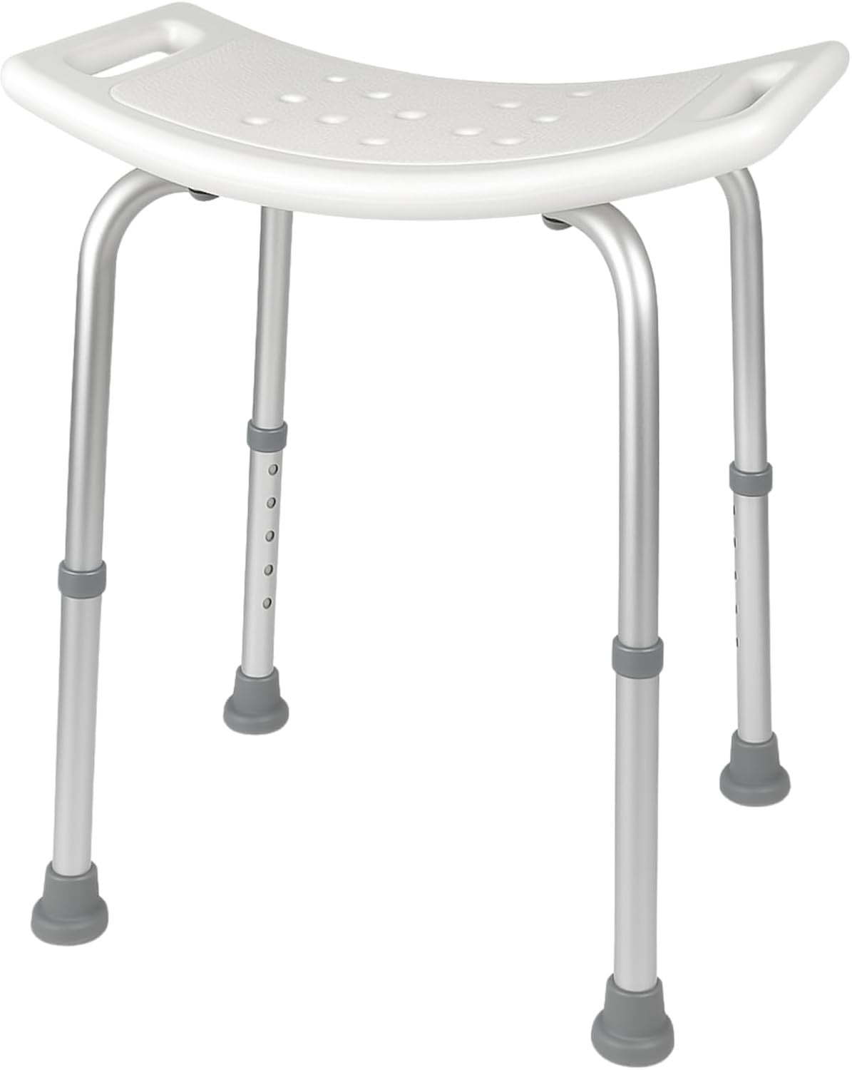 Mobiclinic, Sgabello da Bagno, Piedini Antiscivolo, 7 Altezze Regolabili, 100 kg