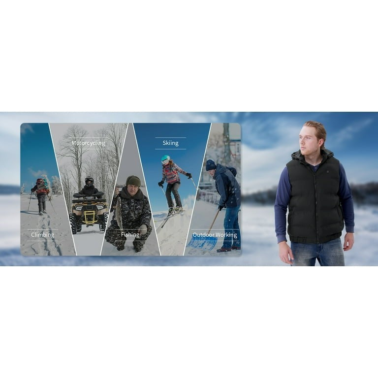 Gilet riscaldato per uomo e donna con batteria da 10000 mAh, 3 Livelli, Taglia S