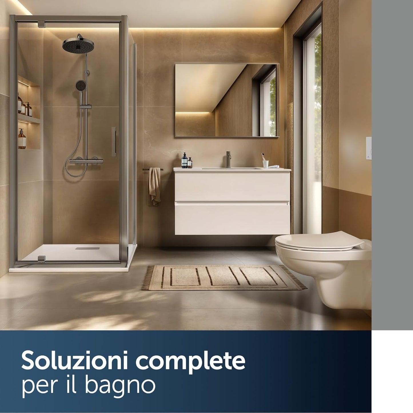 Ideal Standard Tirso Sedile WC, forma ovale universale, Sedile a chiusura rallen