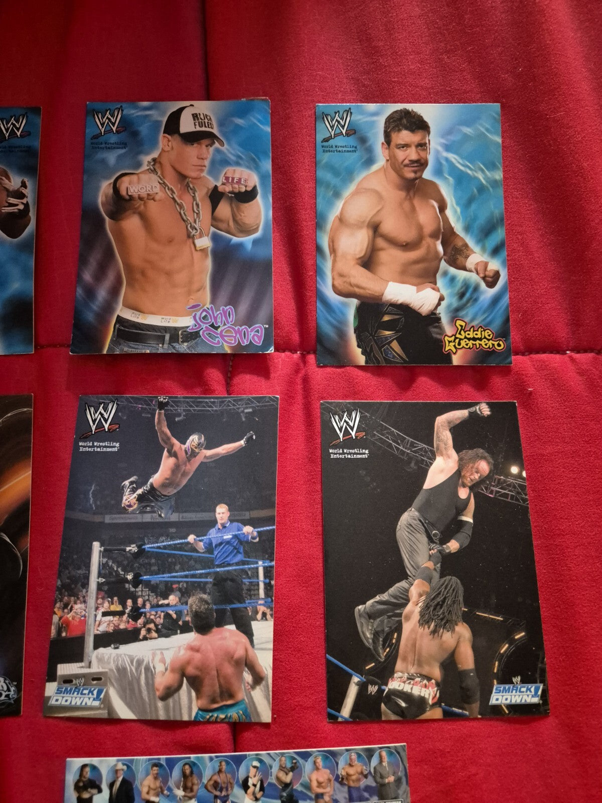 Lotto 10 cartoline WWE smackdown e raw anni 2004/2005 prodotte dalla edibas 